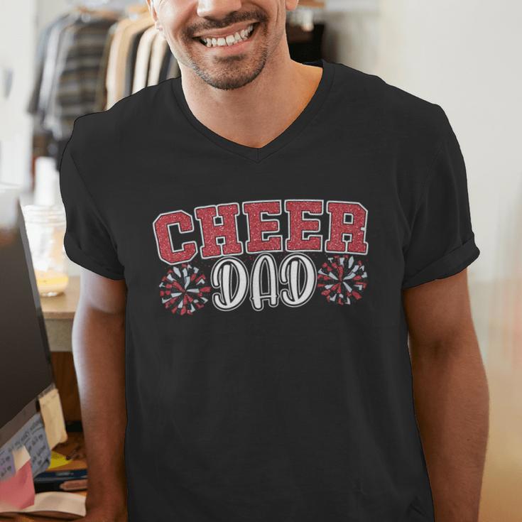 Proud Cheer Dad My Favorite Cheerleader Calls Me Daddy Men Men's V-Neck T-Shirt Proud Cheer Dad My Favorite Cheerleader Calls Me Daddy Men Men's V-Neck T-Shirt