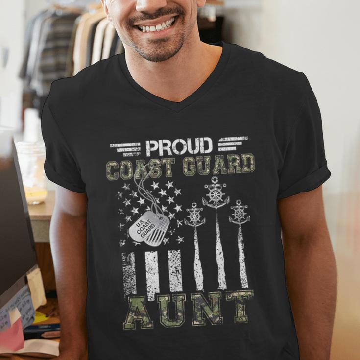 Proud Coast Guard Aunt US Coast Guard Graduation Aunt Men's V-Neck T-Shirt