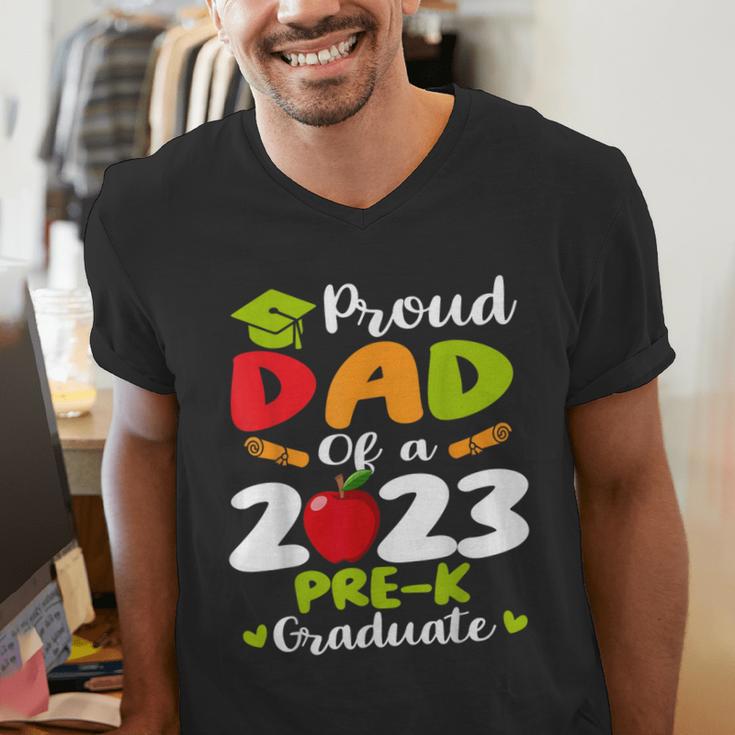 Proud Dad Of 2023 Pre K Graduate Graduation Men's V-Neck T-Shirt