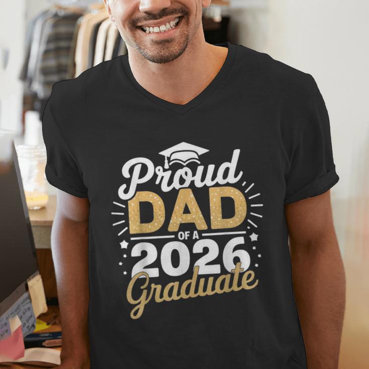 Proud Dad Of A 2026 Graduate Class Of 2026 Dad Graduation Men's V-Neck T-Shirt