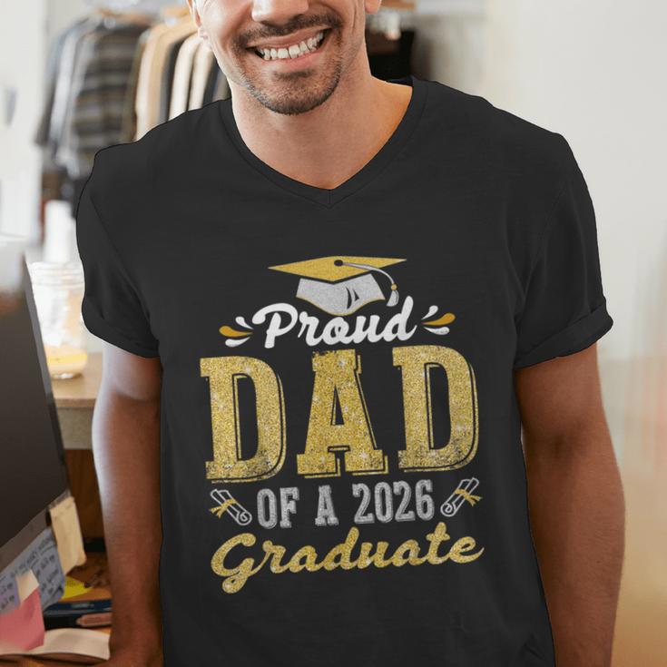 Proud DAD Of a 2026 Graduate Class Senior Graduation Men's V-Neck T-Shirt