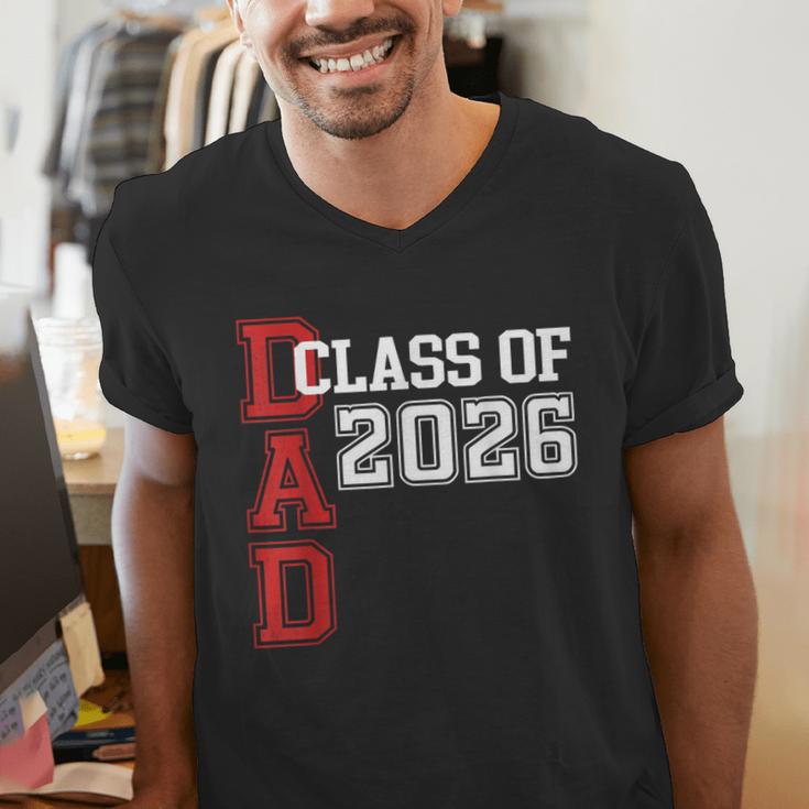 Proud Dad Of A 2026 Graduate Grad Senior Father Graduation Men's V-Neck T-Shirt