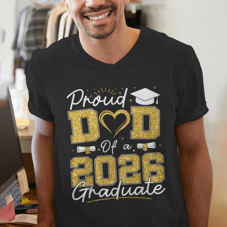 Proud Dad Of A 2026 Graduate Senior 2026 Grad Family Men's V-Neck T-Shirt
