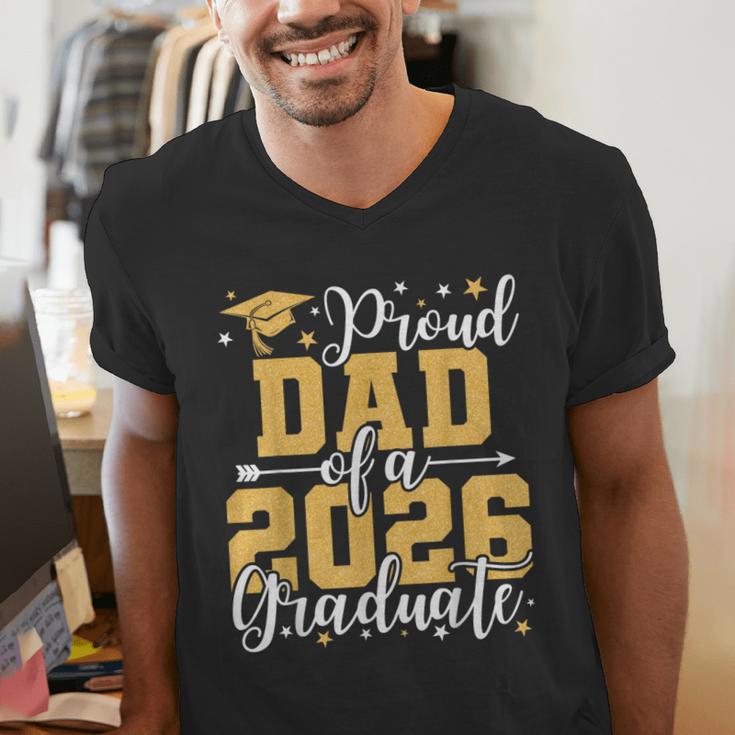 Proud Dad Of A 2026 Graduate Senior Graduation Class Of 2026 Men's V-Neck T-Shirt