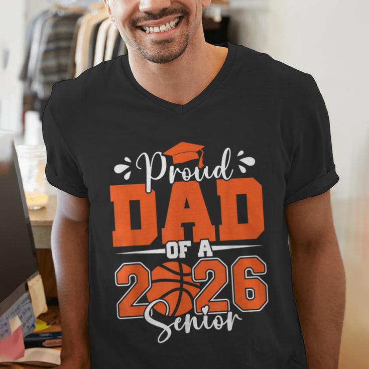 Proud Dad Of A 2026 Senior Basketball Graduation Family Men's V-Neck T-Shirt