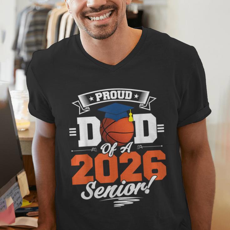 Proud Dad Of A 2026 Senior Basketball Graduation Men's V-Neck T-Shirt