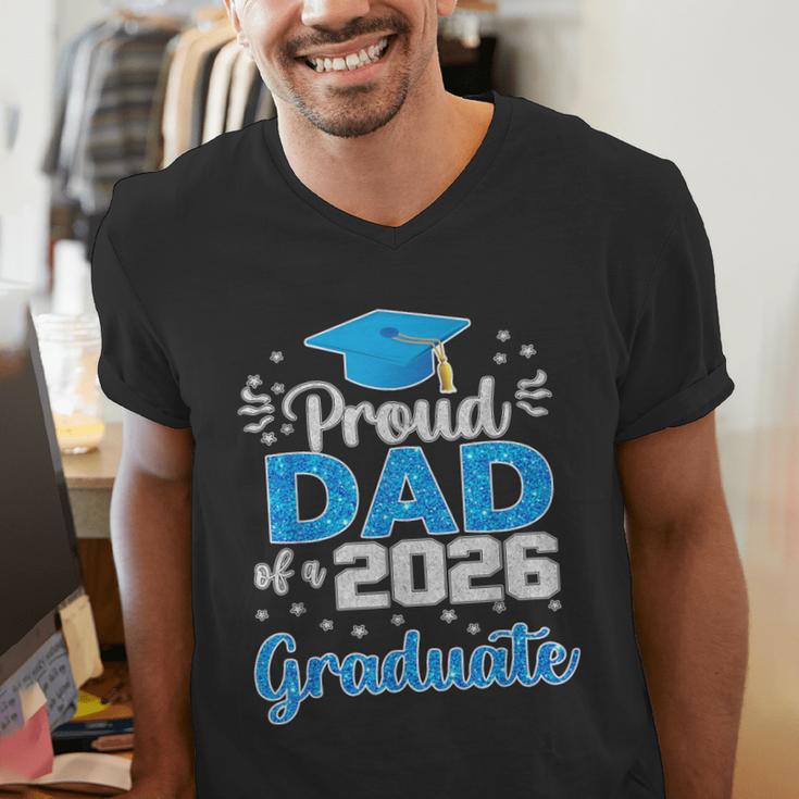 Proud Dad Of a Class Of 2026 Graduate Senior 2026 Men's V-Neck T-Shirt Proud Dad Of a Class Of 2026 Graduate Senior 2026 Men's V-Neck T-Shirt
