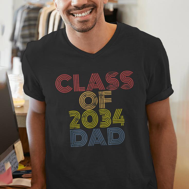 Proud Dad Of A Class Of 2034 Graduate Senior Graduation Men's V-Neck T-Shirt