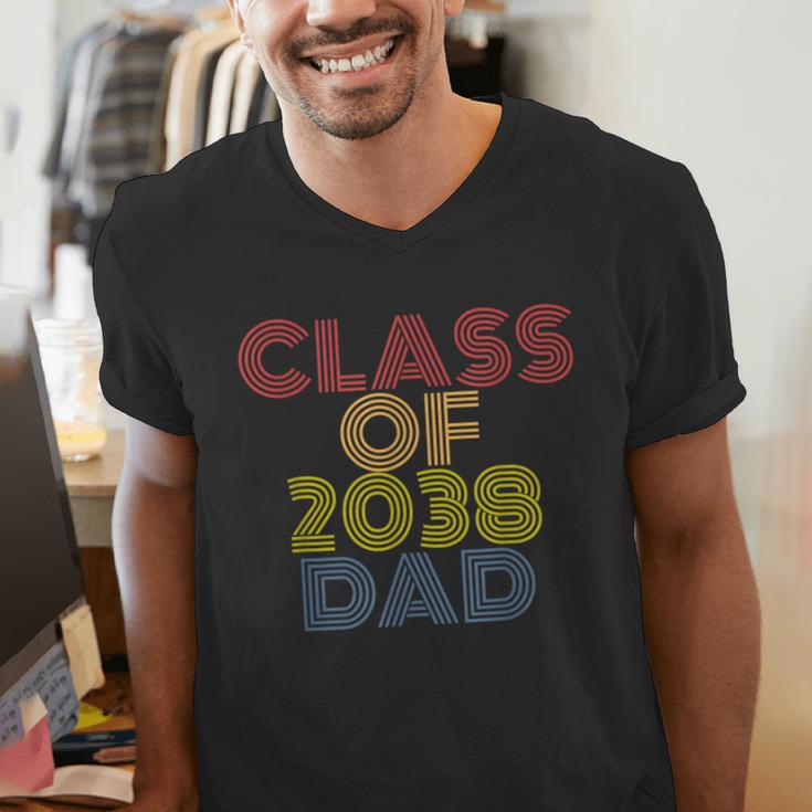Proud Dad Of A Class Of 2038 Graduate Senior Graduation Men's V-Neck T-Shirt