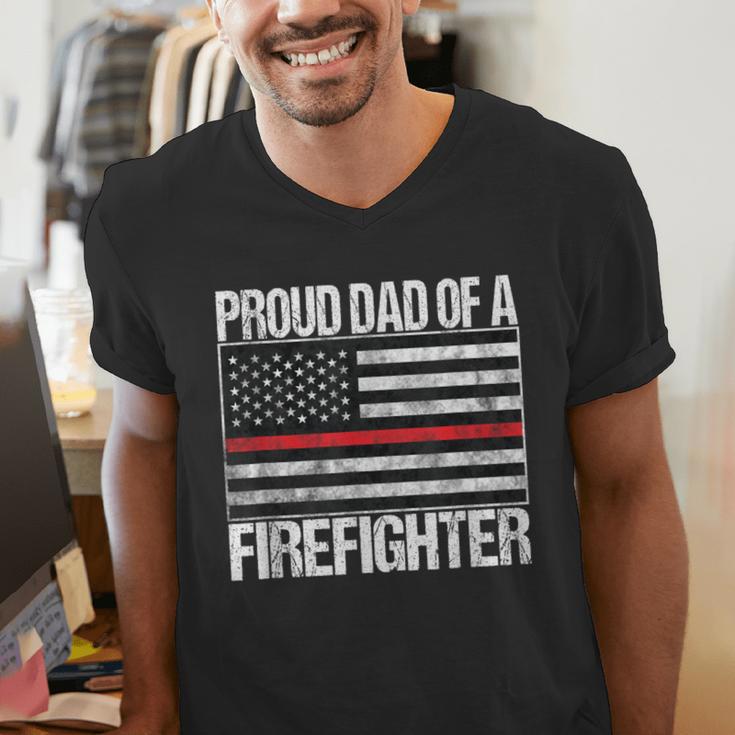 Proud Dad Of a Firefighter Fireman Parent Men's V-Neck T-Shirt