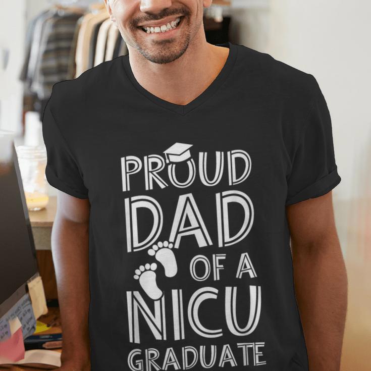 Proud Dad NICU Graduate Newborn Nurse Men's V-Neck T-Shirt
