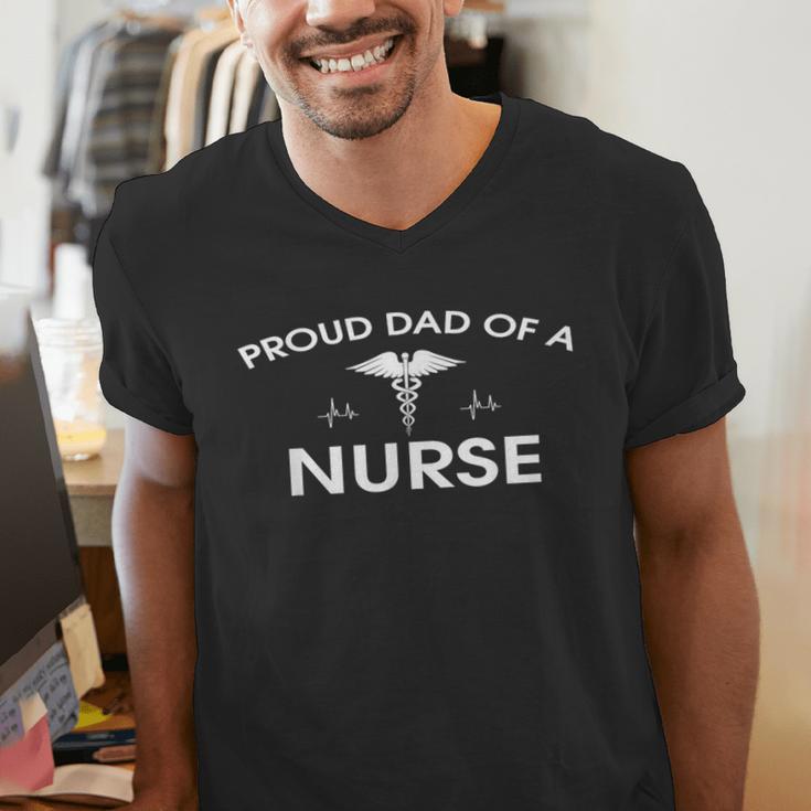 Proud Dad Of A Nurse Father's Day Shirt For Dad Men's V-Neck T-Shirt