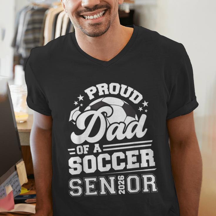 Proud Dad Of A Soccer Ball Senior Class Of 2026 Graduation Men's V-Neck T-Shirt