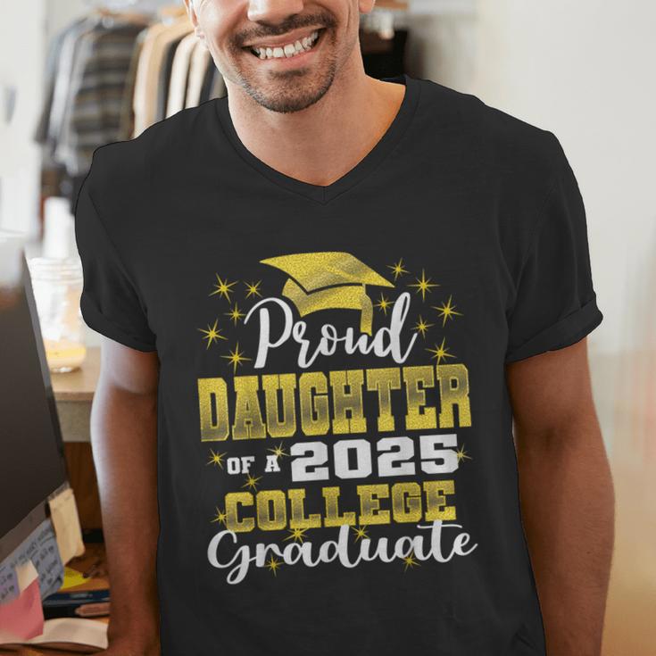 Proud Daughter Of 2025 College Graduate Family 24 Graduation Men's V-Neck T-Shirt