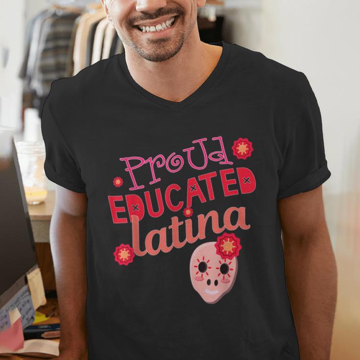 Proud Educated Latina Graduation Masters Degree PhD Men's V-Neck T-Shirt