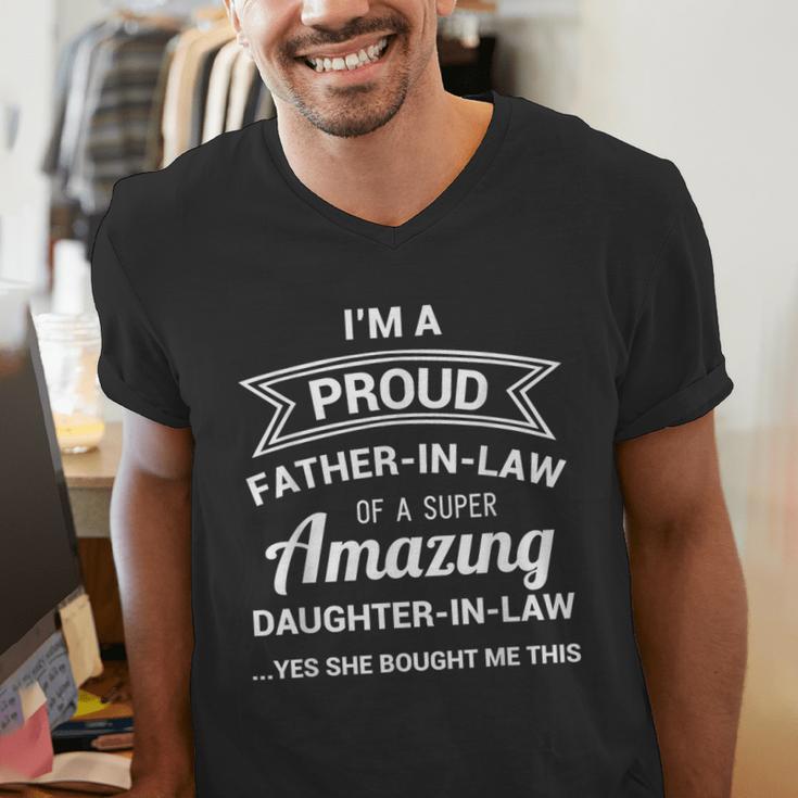 Proud Father In Law Shirt Dad Fathers Day Ideas Men's V-Neck T-Shirt