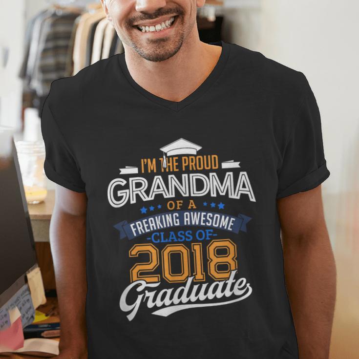 Proud Grandma Of A 2018 Graduate Shirt Graduation Grad Class Men's V-Neck T-Shirt
