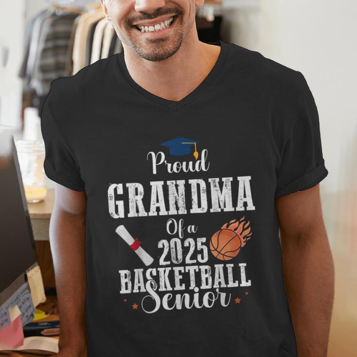Proud Grandma Of 2025 Basketball Senior Graduation Day Men's V-Neck T-Shirt