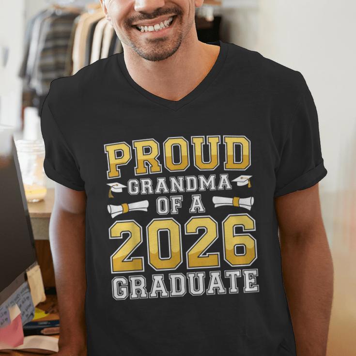 Proud Grandma Of A 2026 Graduate Shirt Class 2026 Graduation Men's V-Neck T-Shirt