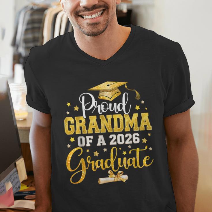 Proud Grandma Of A Class Of 2026 Graduate Senior Graduation Men's V-Neck T-Shirt