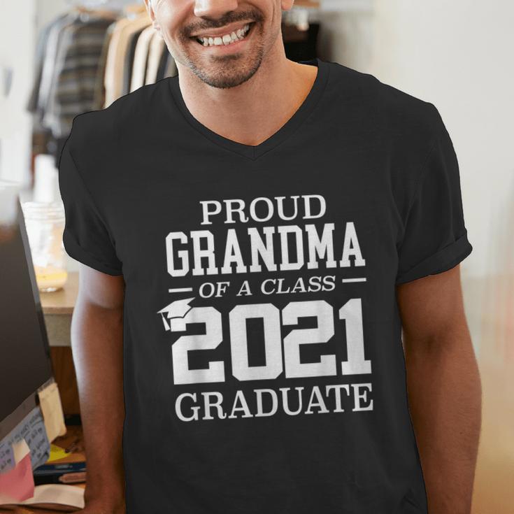 Proud Grandma Graduation Senior 21 Grad Class Of 2021 Men's V-Neck T-Shirt