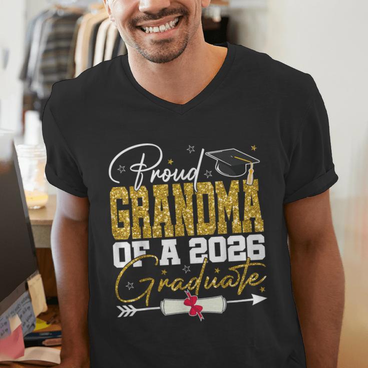 Proud Grandma Of Senior 2026 Graduate Family Graduation 2026 Men's V-Neck T-Shirt