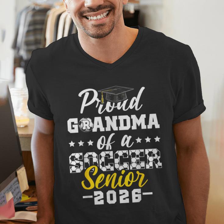 Proud Grandma Of a Soccer Senior 2026 Graduation Gifts Men's V-Neck T-Shirt