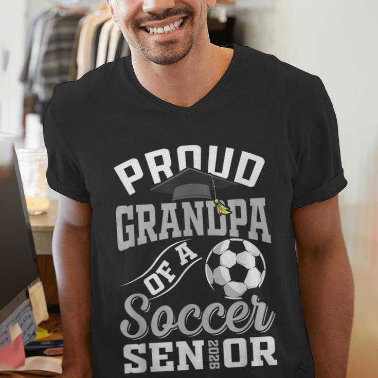 Proud Grandpa Of a Soccer Senior Class Of 2026 Graduation Men's V-Neck T-Shirt