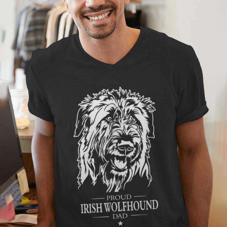 Proud Irish Wolfhound Dad Dog Dad Irish Wolfhound Dog Men's V-Neck T-Shirt Proud Irish Wolfhound Dad Dog Dad Irish Wolfhound Dog Men's V-Neck T-Shirt