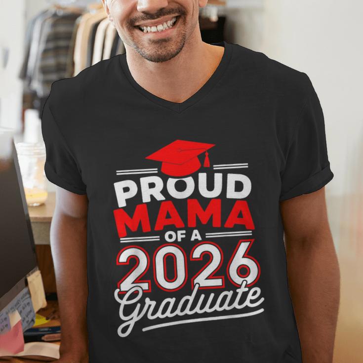 Proud Mama Of A 2026 Graduate Class Of 2026 Mom Graduation Men's V-Neck T-Shirt