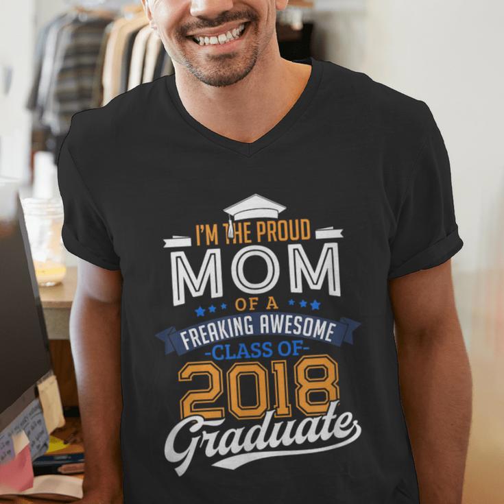 Proud Mom Of 2018 Graduate Shirt Graduation Grad Class Men's V-Neck T-Shirt