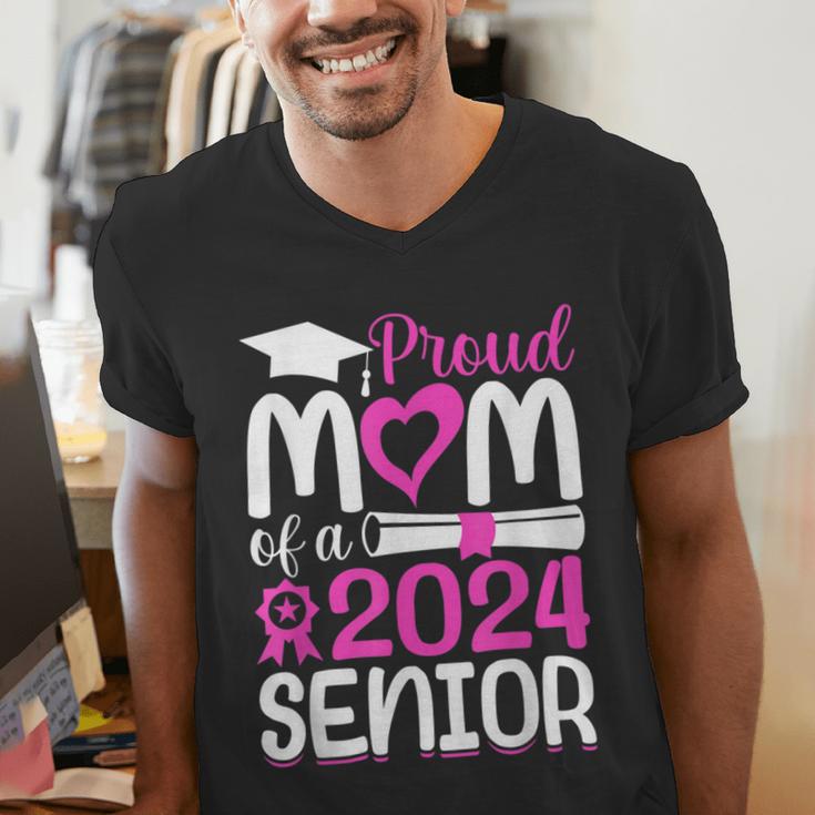 Proud Mom Of A 2024 Senior Graduation Men's V-Neck T-Shirt