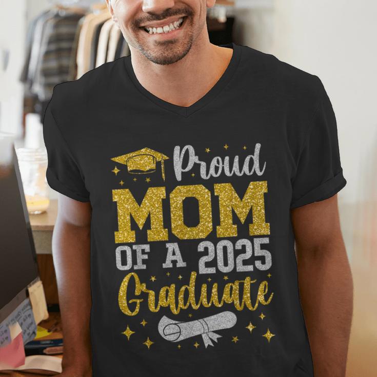 Proud Mom Of A 2025 Graduate Senior Class Of 2025 Graduation Men's V-Neck T-Shirt