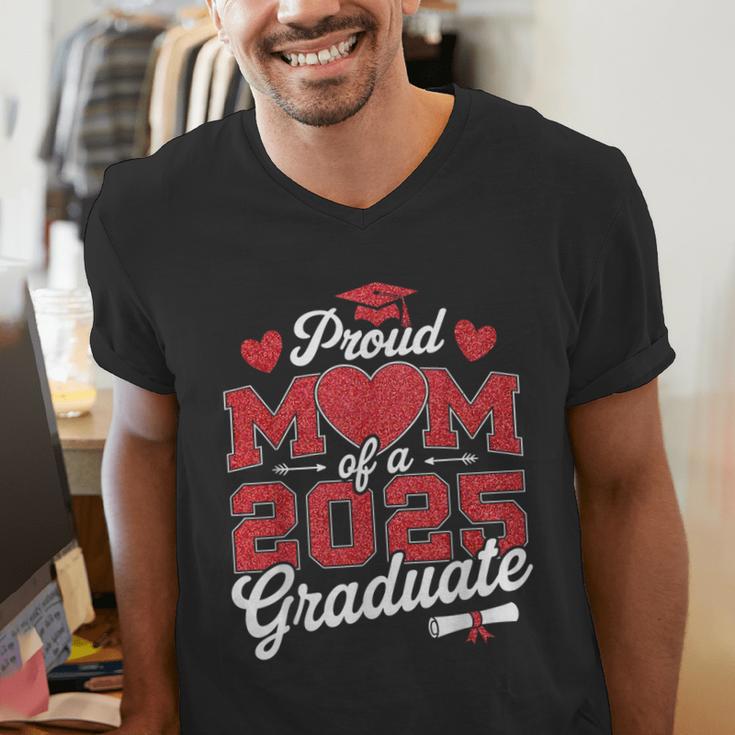 Proud Mom Of a Class Of 2025 Graduate Senior Graduation Men's V-Neck T-Shirt