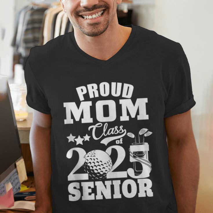 Proud Mom Class Of 2025 Graduation Senior Golf Player Mom Men's V-Neck T-Shirt