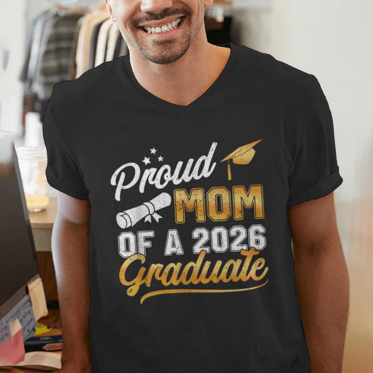 Proud Mom Of A Class Of 2026 Graduate Senior 2026 Graduation Men's V-Neck T-Shirt