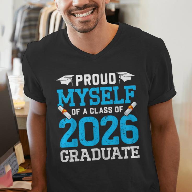 Proud Myself Of A Class Of 2026 Graduate Senior Graduation Men's V-Neck T-Shirt