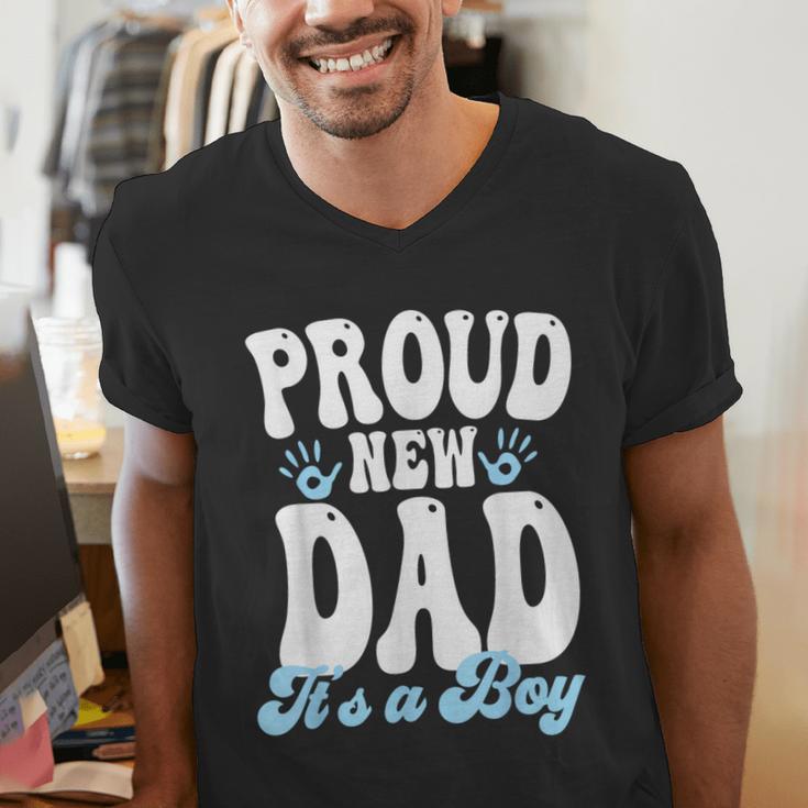 Proud New Dad It's A Boy Father To Be Soon To Be Dad Men's V-Neck T-Shirt