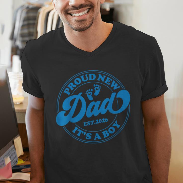 Proud New Daddy It's A Boy Dad To Be 1st Time Father Men's V-Neck T-Shirt
