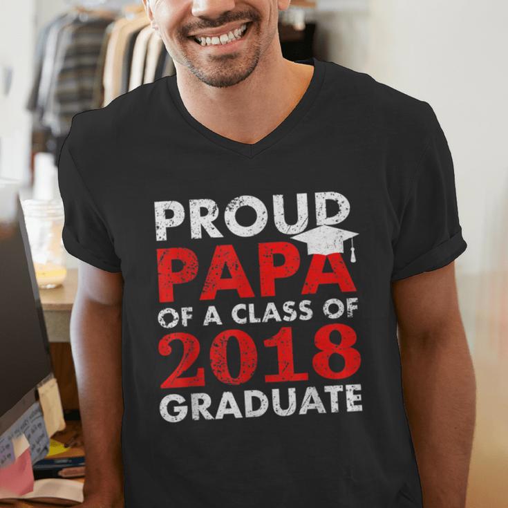 Proud Papa Of A Class Of 2018 Graduate Shirt Graduation Men's V-Neck T-Shirt