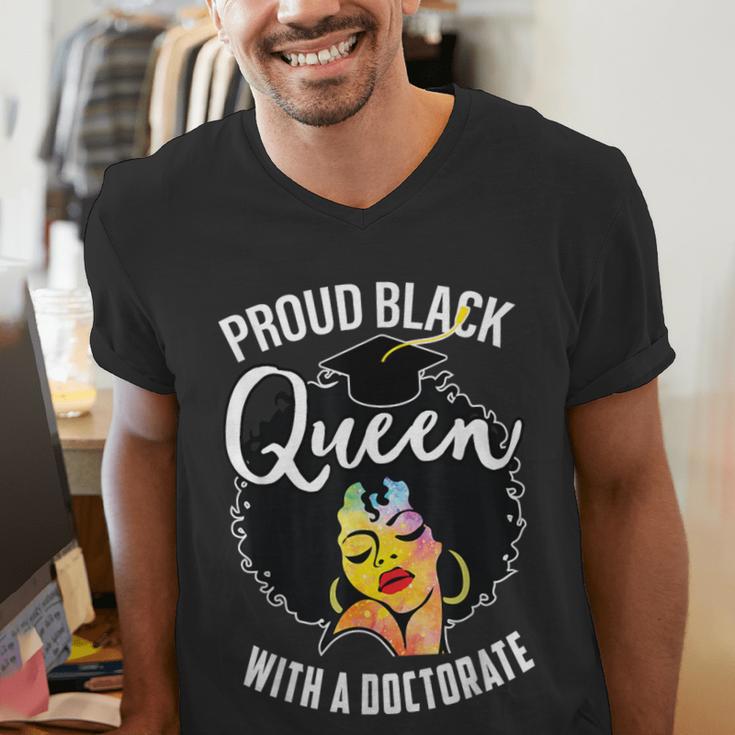 Proud Queen PhD Doctorate Degree Graduation Woman Girl Men's V-Neck T-Shirt