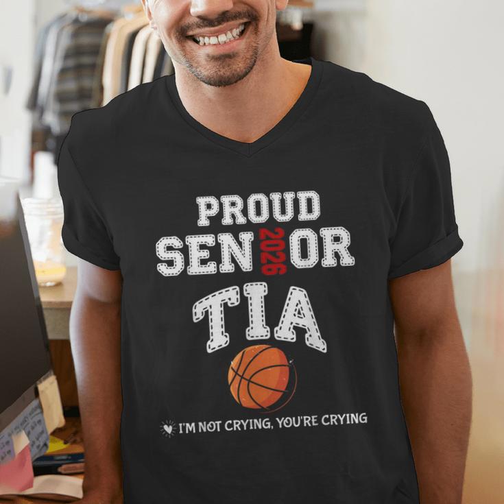 Proud Senior Tia 2026 Graduation Basketball Player Men's V-Neck T-Shirt