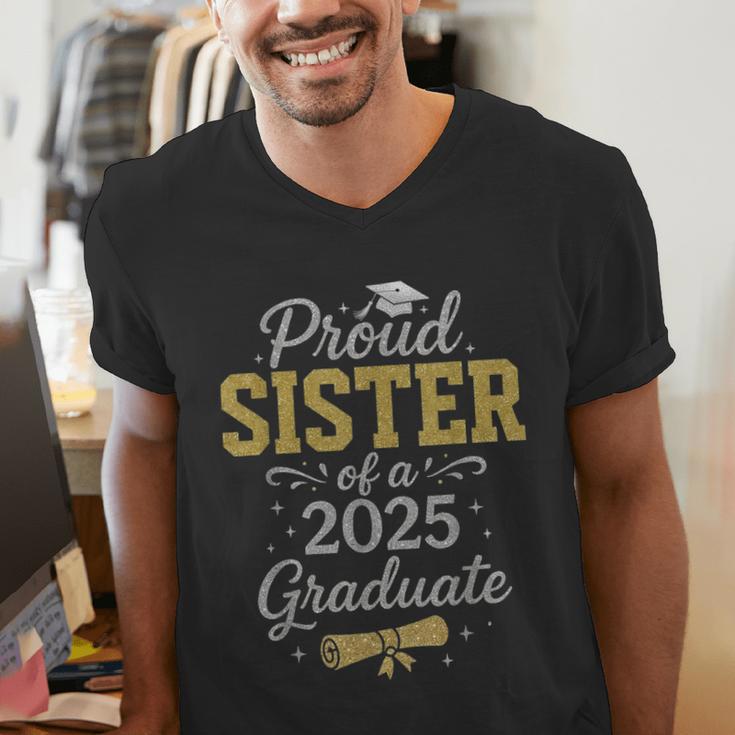Proud Sister Of a 2025 Graduate Senior Graduation Women Men's V-Neck T-Shirt