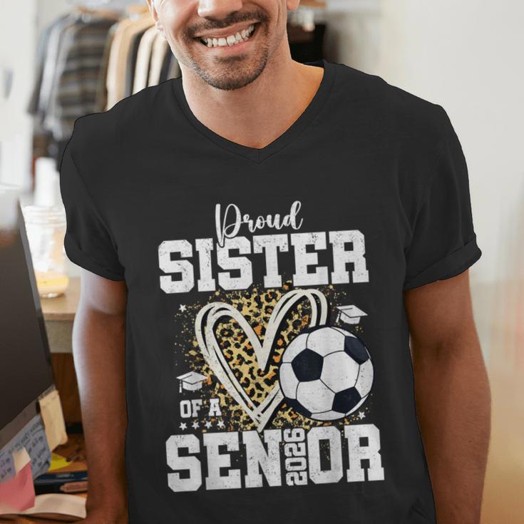 Proud Sister Of A 2026 Senior Soccer Graduation Leopard Men's V-Neck T-Shirt