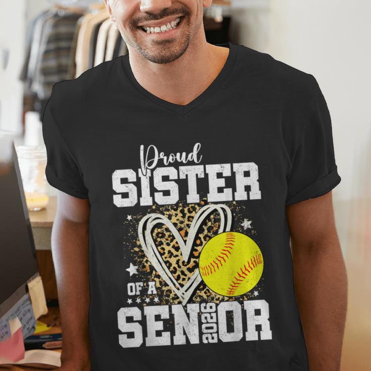 Proud Sister Of A 2026 Senior Softball Graduation Leopard Men's V-Neck T-Shirt