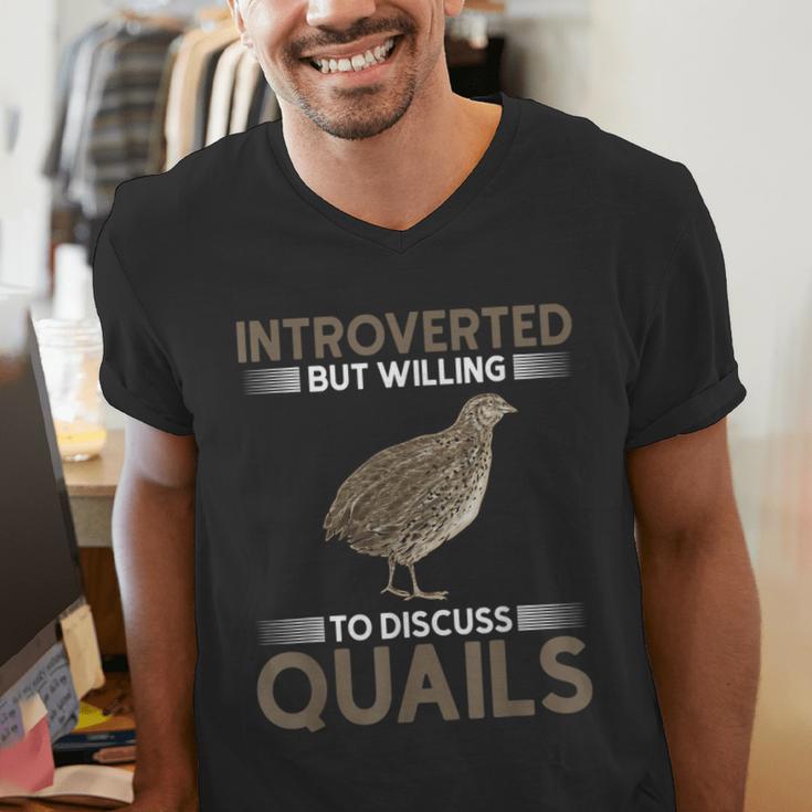 Quail Bird Lover Introvert Quail Men's V-Neck T-Shirt