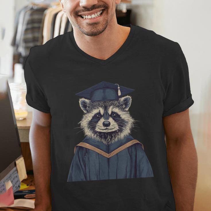Raccoon Graduation Men's V-Neck T-Shirt