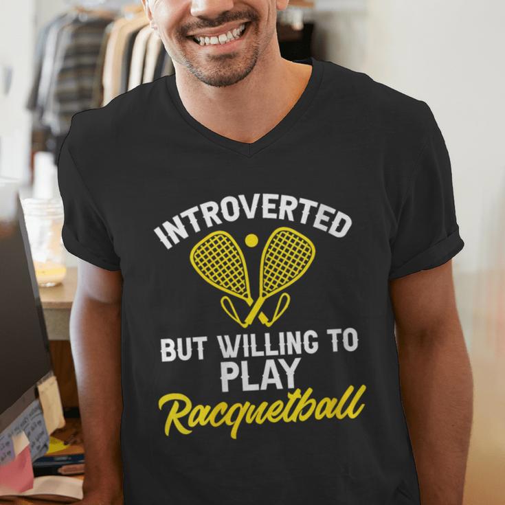 Racquetball Player Introvert Racquetball Men's V-Neck T-Shirt