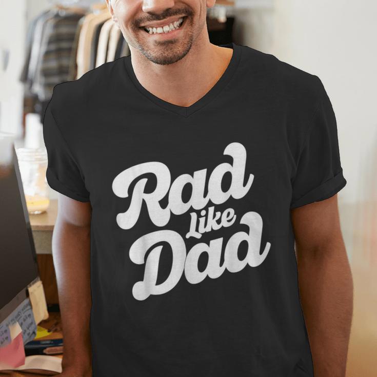 Rad Like Dad Kids Fathers Day Men's V-Neck T-Shirt