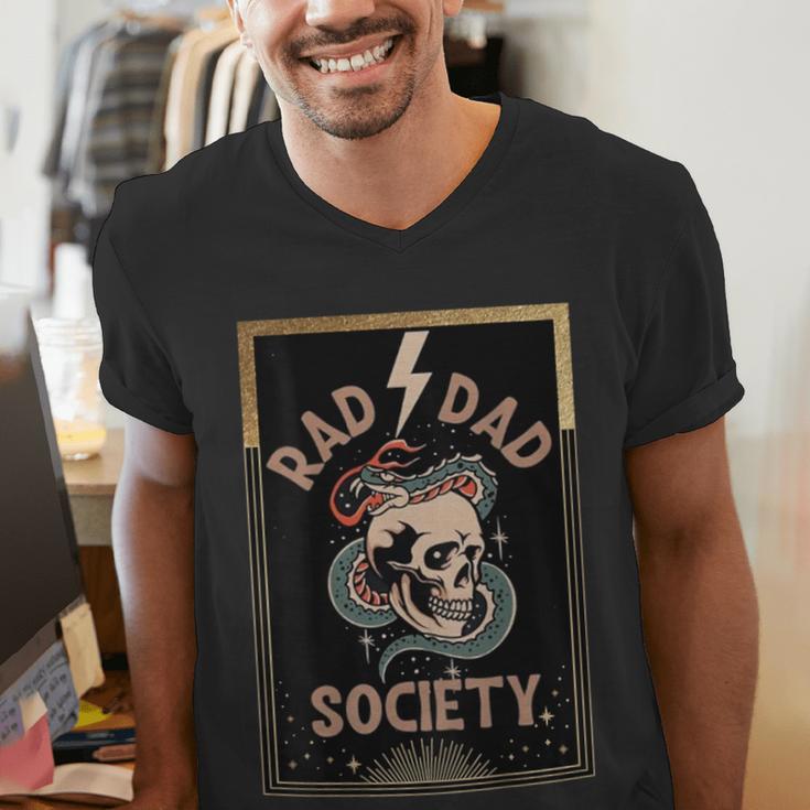 Rad Dad Society Cool Dad Club Dad Life Tee Fathers Day Men's V-Neck T-Shirt